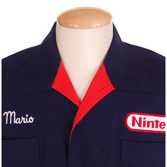 Vintage 2002 Nintendo Super Mario Logo Graphic SS Shirt Size L Mens Embroidered - Picture 4 of 10